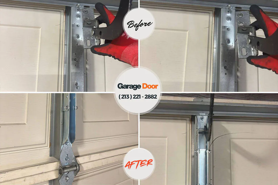 Before and after: garage door repair Woodway, WA